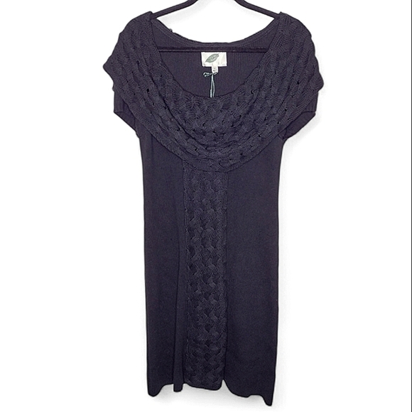 NWT Nurture Cable Knit Sweater Dress Size L Draped Cozy Lagenlook Layering - Picture 12 of 12